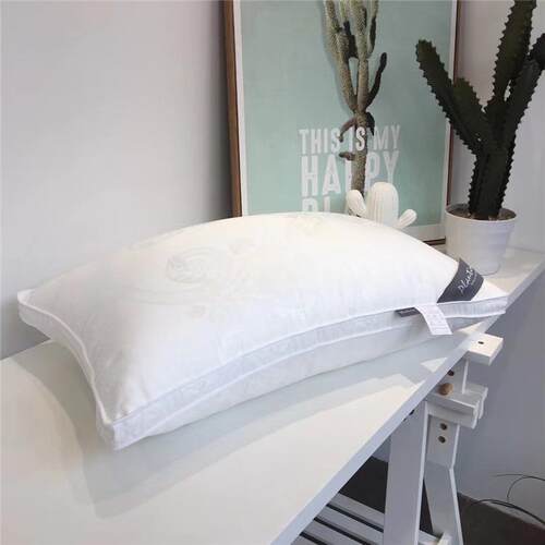 80S柔赛丝提花枕芯枕头全棉羽丝绒枕立体枕头单人白色枕芯48*74