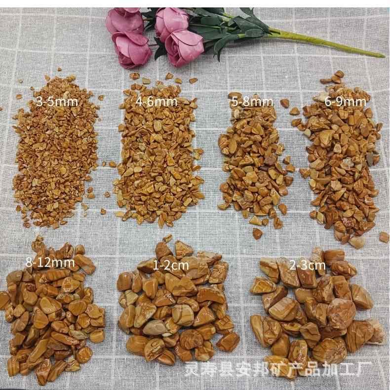 黄石子木纹黄碎石卵石胶粘石米黄色水洗石露骨料建筑装饰用黄石子