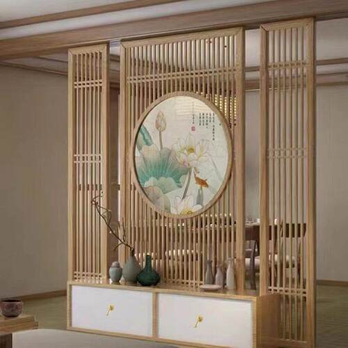 2025新款木雕仿古门窗实木花格隔断镂空新中式屏风玄关折屏客厅
