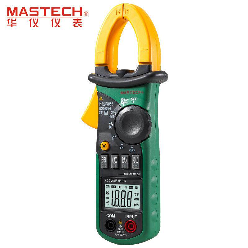 mastech华仪MS2008A/MS2008B交直流钳型表数字高精度钳形万用表
