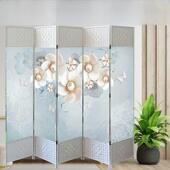 白框简易屏风隔断遮挡家用折叠白色屏风客厅客厅玄关美容院饭店