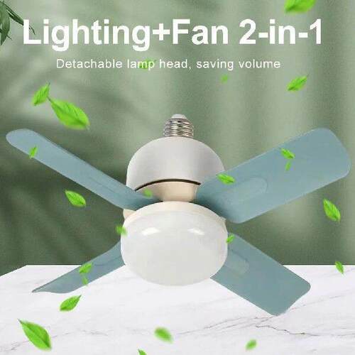 E27 Socket Light Bulb Fan with Remote Control 14W LED