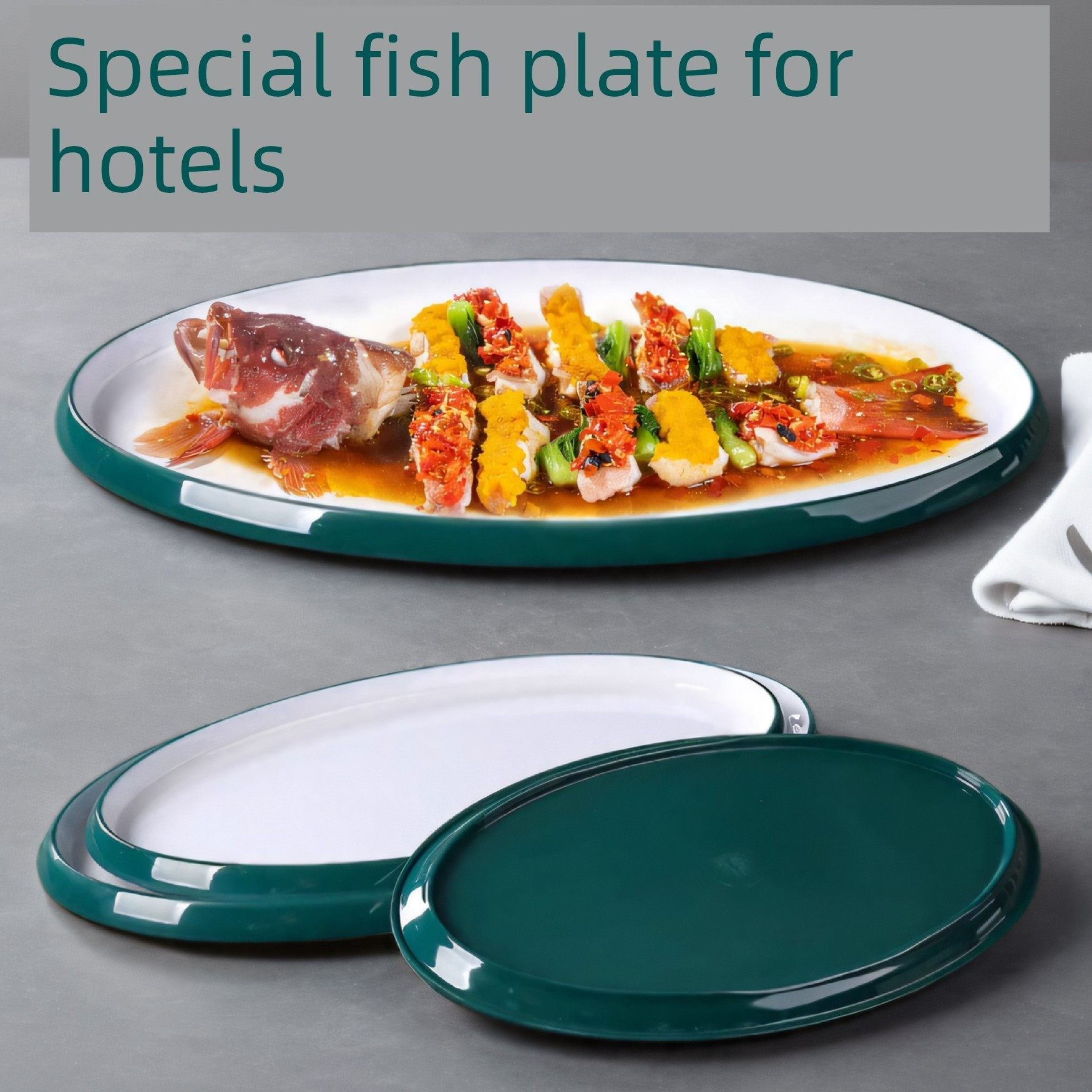 密胺餐具蒸鱼专用盘彷瓷商用高档餐厅饭店大号椭圆形菜盘酒店鱼盘,餐饮具,盘,淘宝优惠券,粉丝福利购,淘宝优惠卷