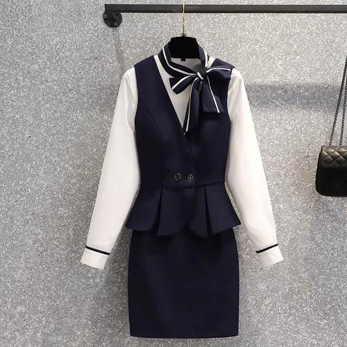 前台接待工作装女高端空姐制服职业装套装美容院珠宝店酒店工作服