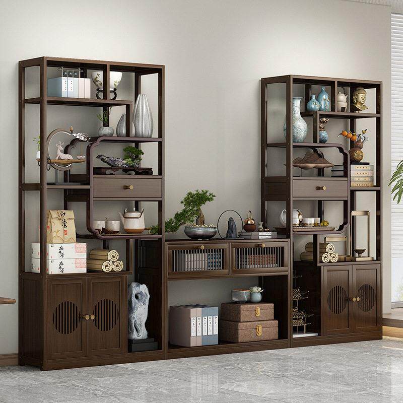 新中式博古架档装饰品摆件收纳架子茶室书房茶叶茶具古董展示柜