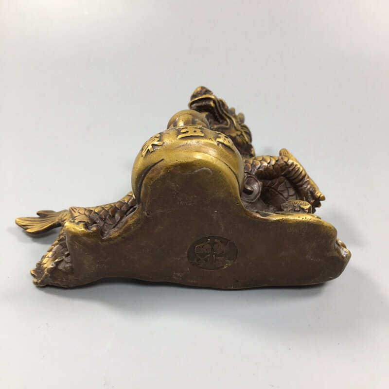宝盆龙古董古玩收藏仿古铜制工艺品铜器古玩杂项