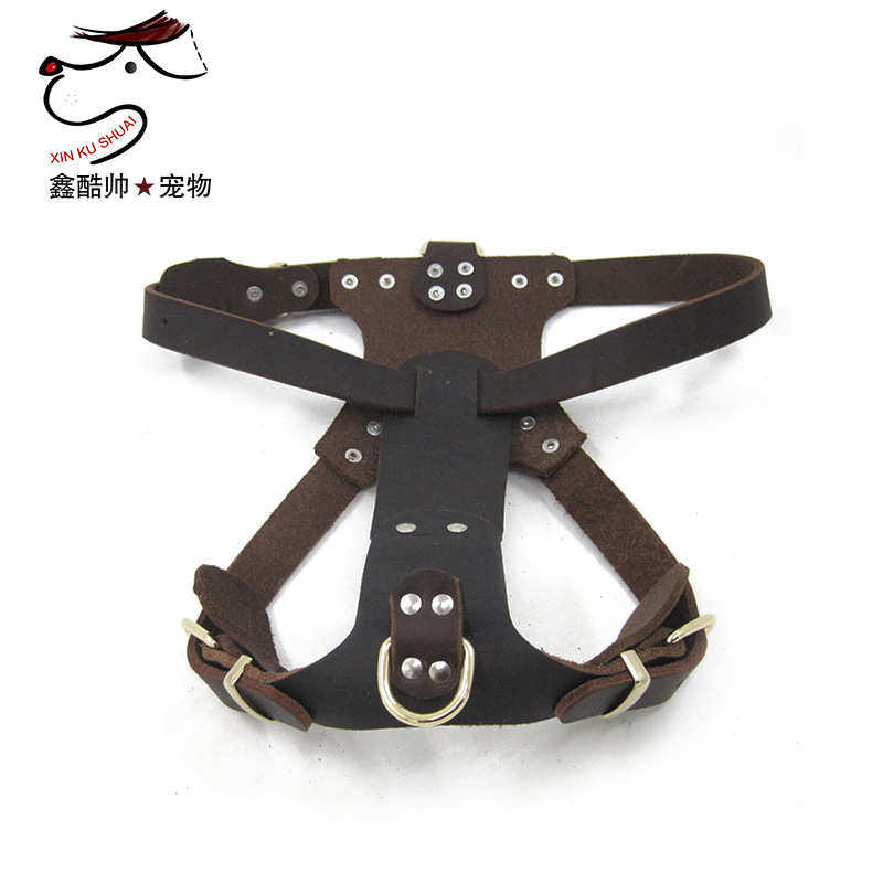牛皮宠物颈围狗狗脖圈脖套中小型犬用德牧皮质胸背宠物用品