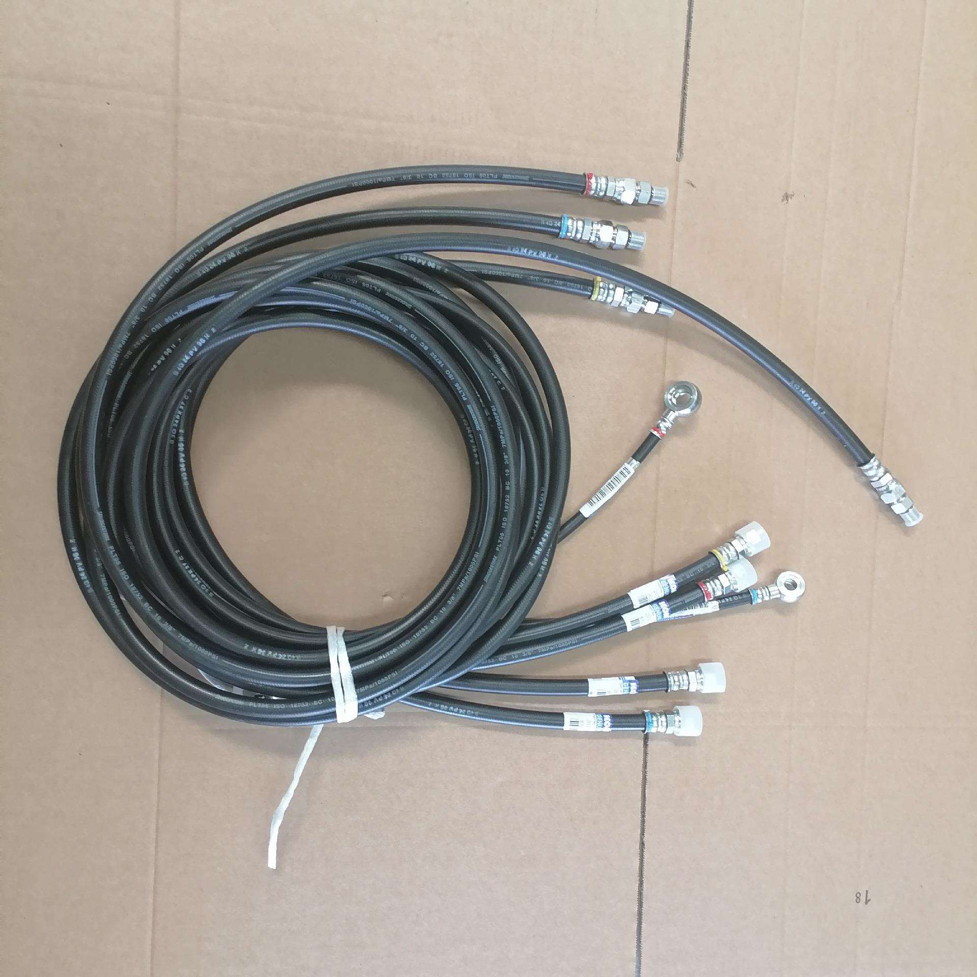 高压油管软管液压管接头总成钢丝编织橡胶管耐高温挖掘机油管