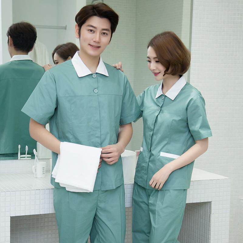 纯棉护工工作服制服保洁员工服套装保洁服短袖透气护理百搭职业