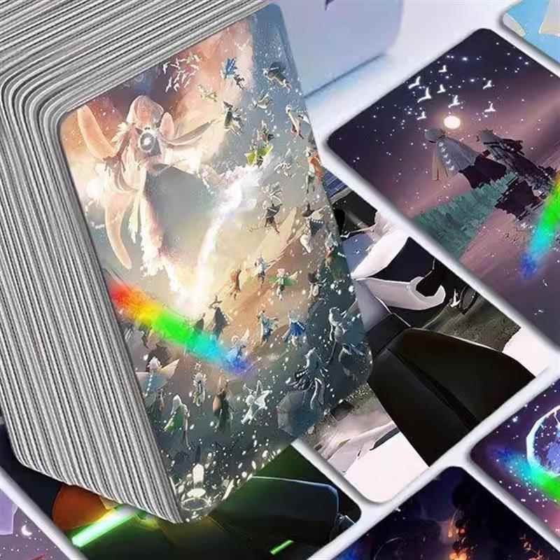 光遇镭射闪卡55张游戏周边lomo卡自印不重复巫师白鸟正太平菇小卡