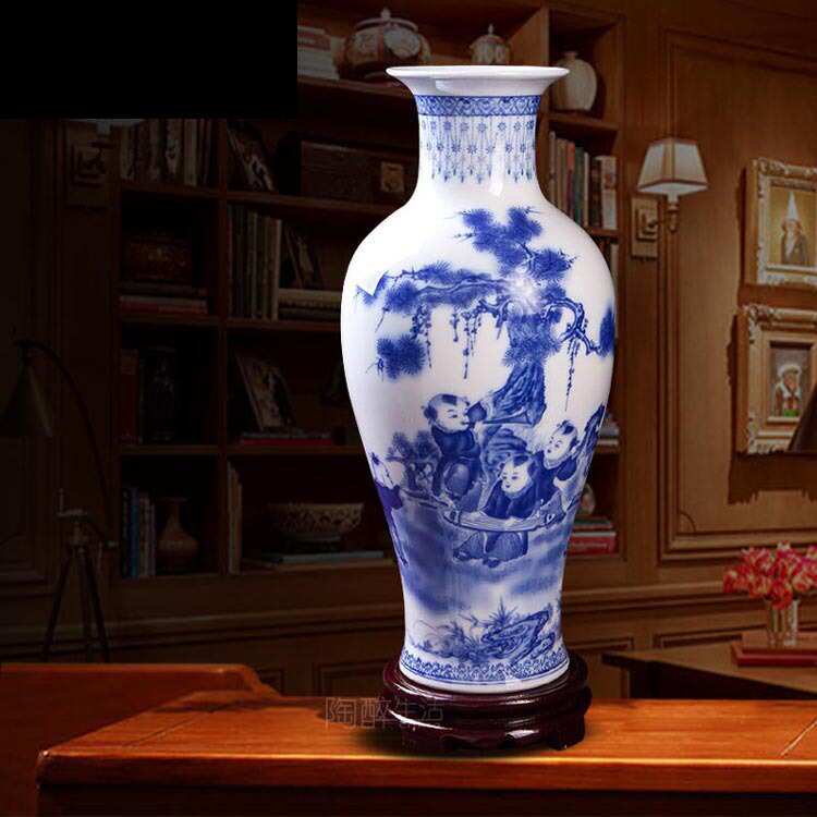 景德镇陶瓷器青花瓷花瓶现代家居装饰品工艺品客厅摆件
