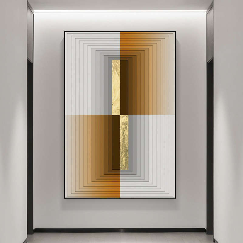 现代玄关装饰画轻奢北欧餐厅走廊楼梯入户大堂挂画客厅背景墙壁画图片