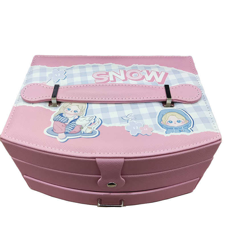 抽屉专用可爱立式锁多层双层卡通高级感首饰盒分类收纳盒家用带,收纳整理,口红收纳包/盒/袋,淘宝优惠券,粉丝福利购,淘宝优惠卷