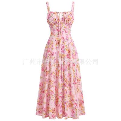 Women's Summer New Printed Bodycon Slip Dress Boho Vacation