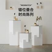 陈象错位展架不规地则货架台体中岛立落台样品陈列道陈象摆具展示