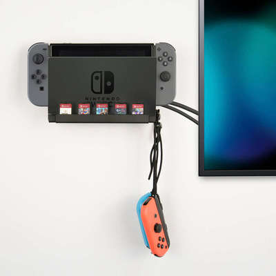 任天堂switch墙壁支架+手柄支架兼容老款/续航版/OLED游戏卡收纳
