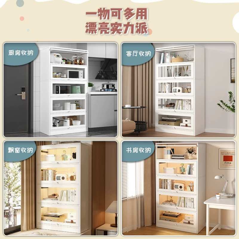 飘窗收纳柜置物架窗台小书柜杂物柜展示柜落地简约现代书房收纳柜