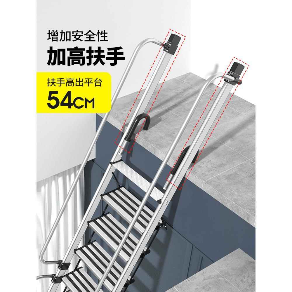 上阁楼专用室梯子内外扶手楼DPG梯金折叠爬梯铝合屋顶定制伸缩