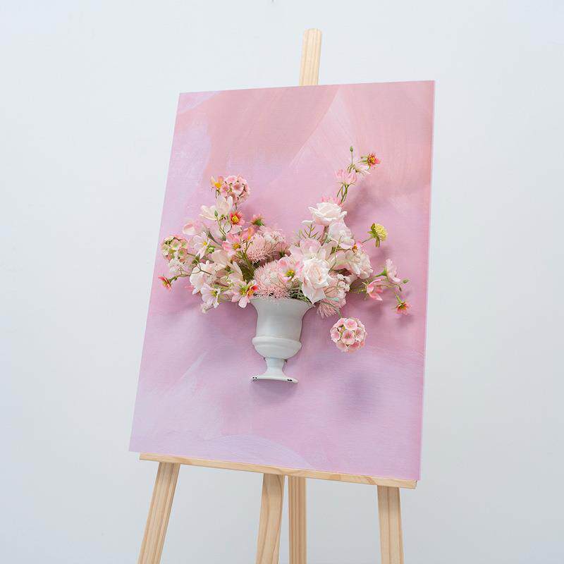 欧式油画风展板立体花瓶花艺 店面橱窗迎宾布置仿真花假花套装