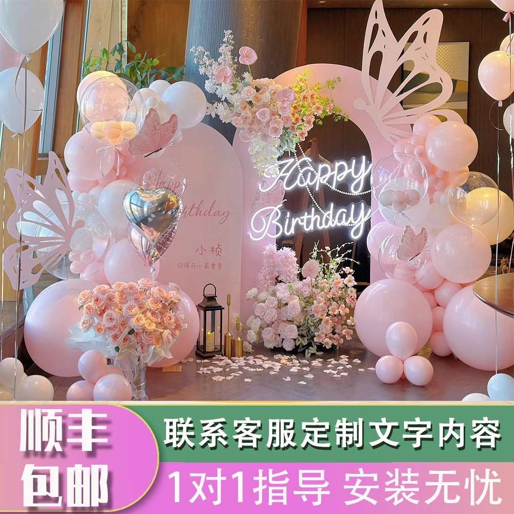 生日场景布置装饰女孩男孩18岁成人礼派对网红室内气球布置kt板