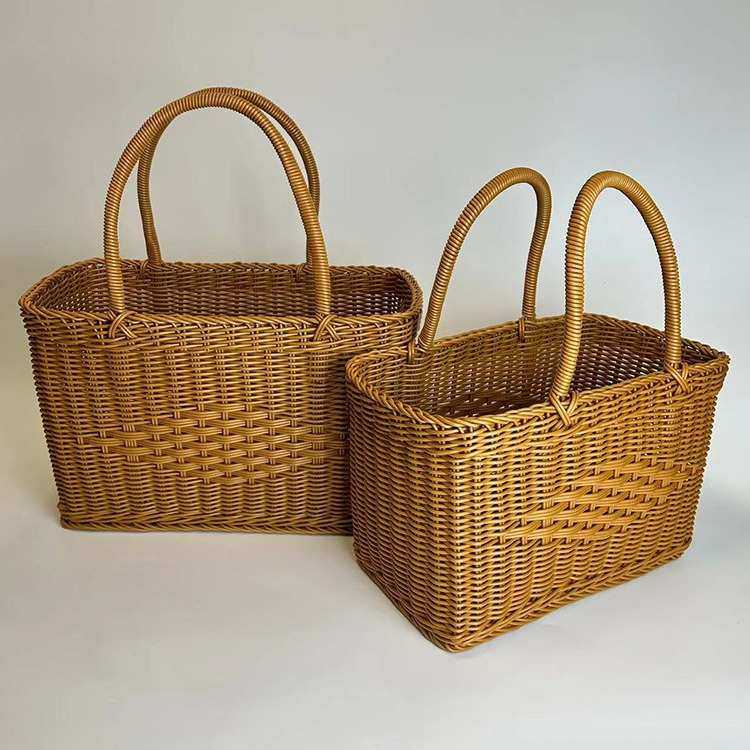 中国结购物手提篮野餐篮洗澡浴筐手工仿藤编织买菜摘菜水果菜篮子,收纳整理,其他收纳篮,淘宝优惠券,粉丝福利购,淘宝优惠卷