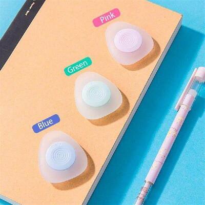 3Pcs Erasable Gel Pen Special Eraser Cute Cartoon Oval