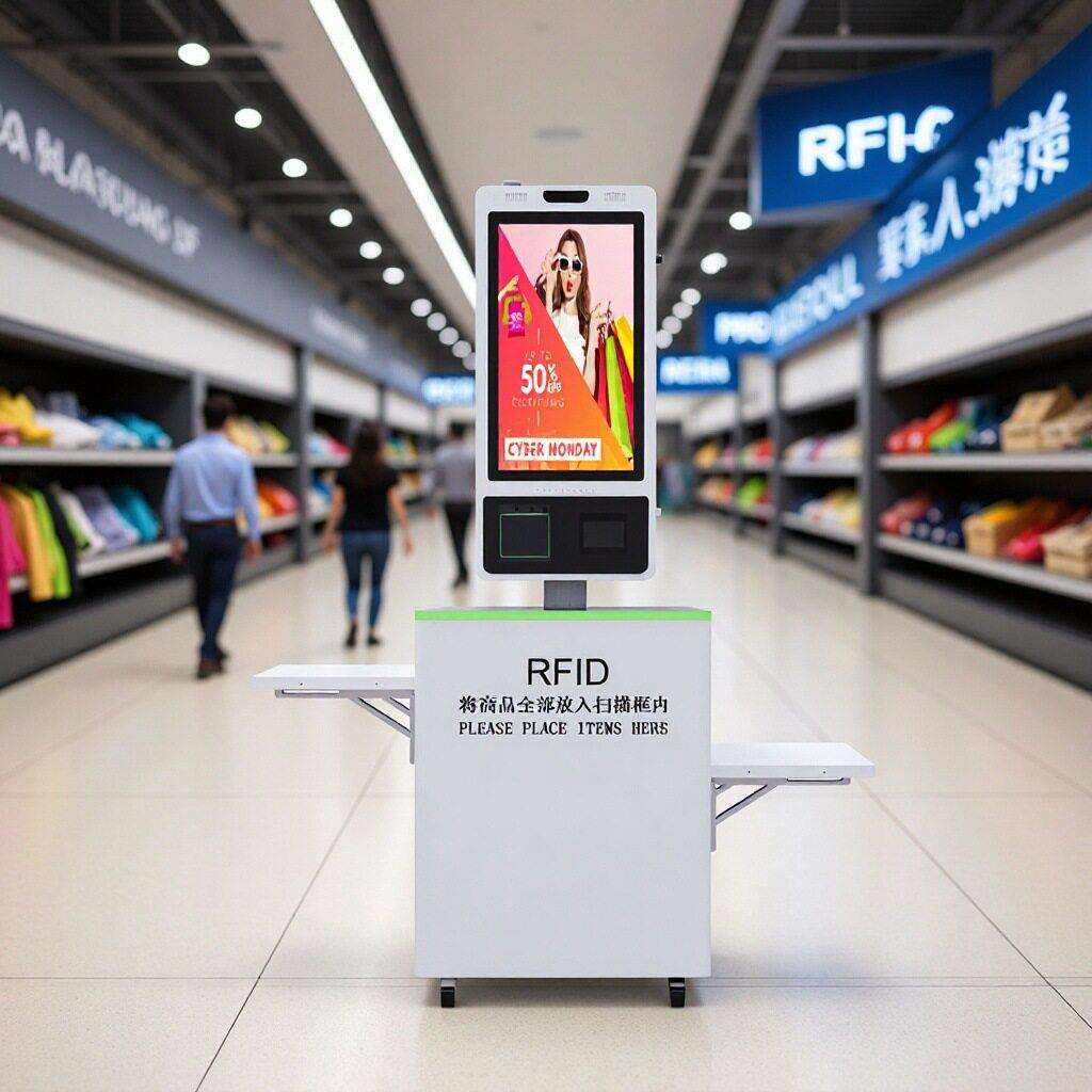 RFID自助结算台无人零售自助终端收银扫码一体机服装店RFID收银机
