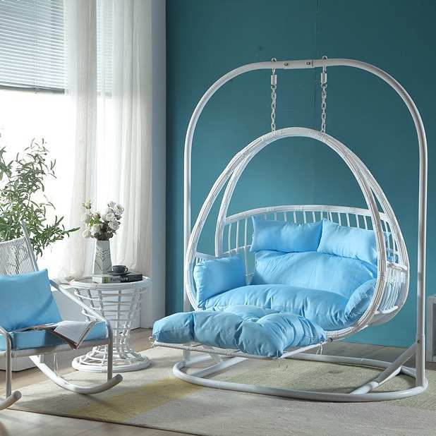 吊椅吊篮藤椅摇篮椅阳台椅子室内脚踏秋千家用摇椅鸟巢坐躺吊兰椅