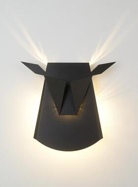 北欧创意鹿角led壁灯后现代简约客厅卧室床头灯走廊过道壁灯灯具