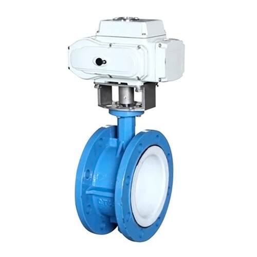 电动法兰衬氟蝶阀D941F46-16C对夹式衬氟塑料阀门耐腐