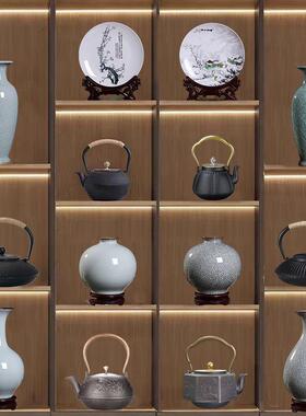 新中式高档家居陶瓷茶具装饰摆饰书柜客厅办公室展示柜软装工艺礼