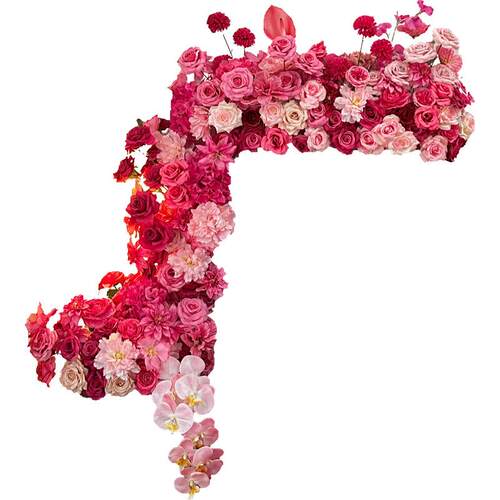 婚房氛围感布置结婚套装拉花装饰仿真花排女方卧室床头喜字蝴蝶结