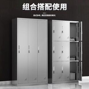 304不锈钢更衣柜工厂员工无尘收纳储物柜存包柜四门斜顶储物衣柜