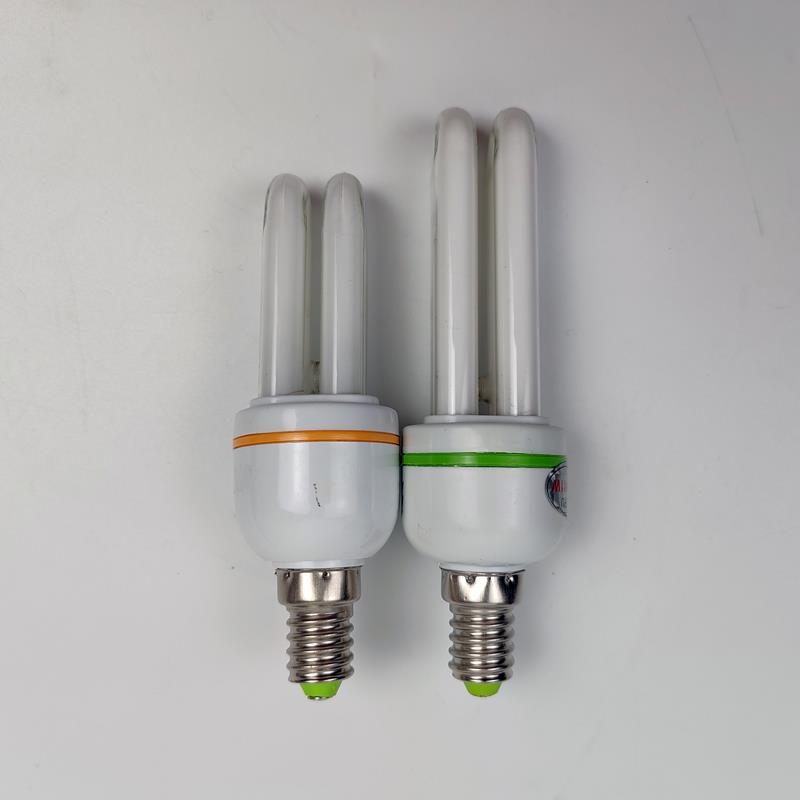 E14小螺口节能黄白光非led三基色荧光灯台灯吊灯专用光源2U型灯管