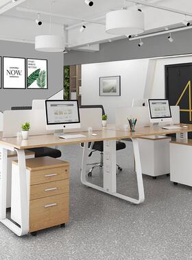 4人位白色钢制办公桌子简约屏风工位员工财务办公卡位厂家