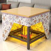 餐1655632烤火桌家用折叠烤火冬季 暖桌棋牌取取暖桌可折架叠多功