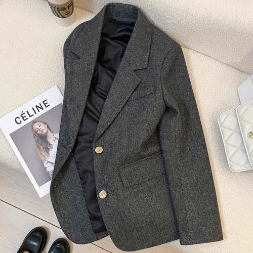 1 piece of new winter checkered women's suit outfits