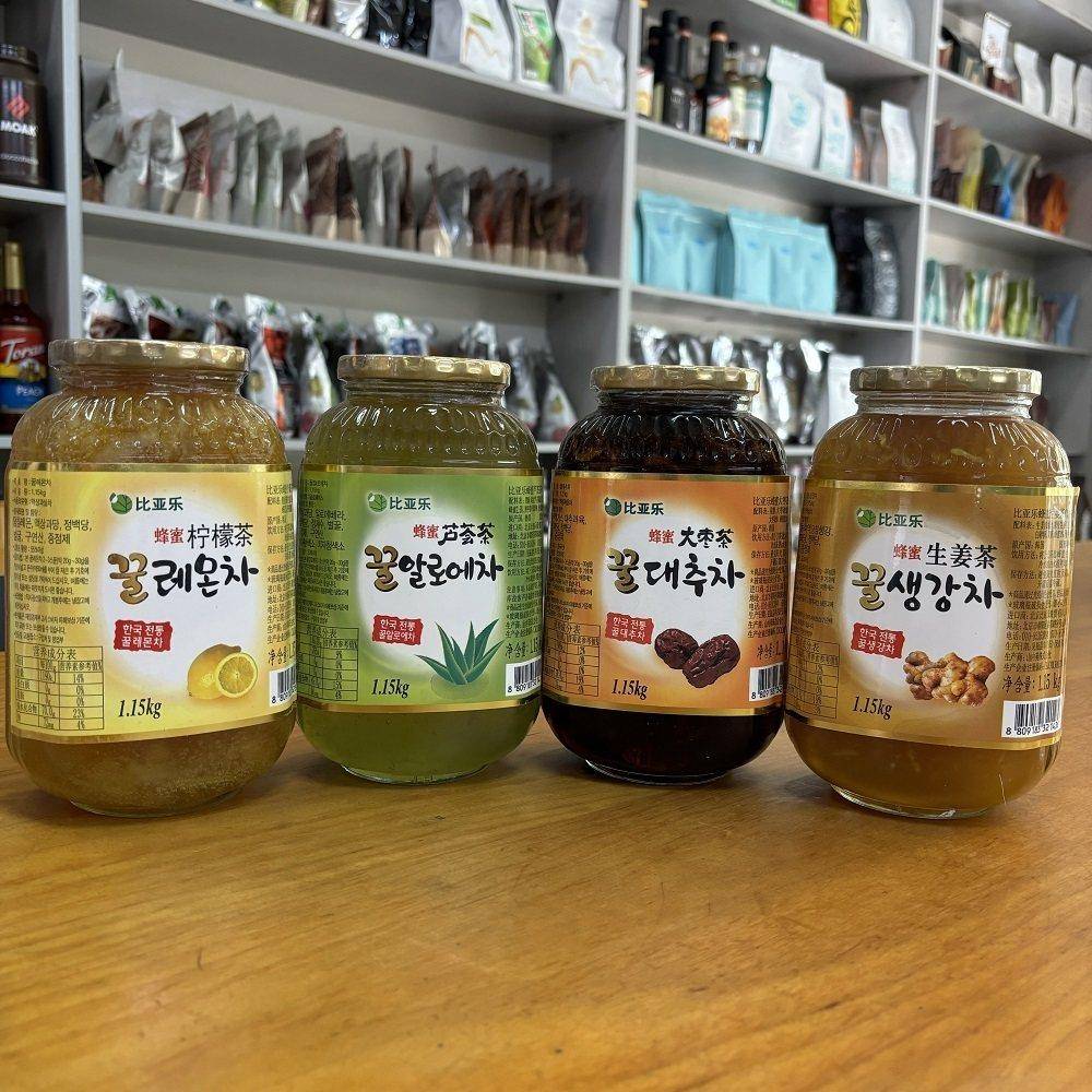 韩国原装进口比亚乐蜂蜜柚子茶芦荟茶红枣茶柠檬茶生姜茶热饮原料