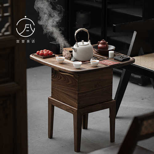 家用炉碳炉碳茶桌胡桃木碳茶桌炉北美茶室桌台茶煮茶中式烤火围炉