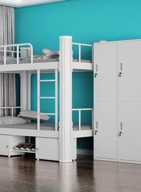 上床下铺双层员工铁宿舍室钢架学生公F968HMJ7寓寝低双人铁艺高铁