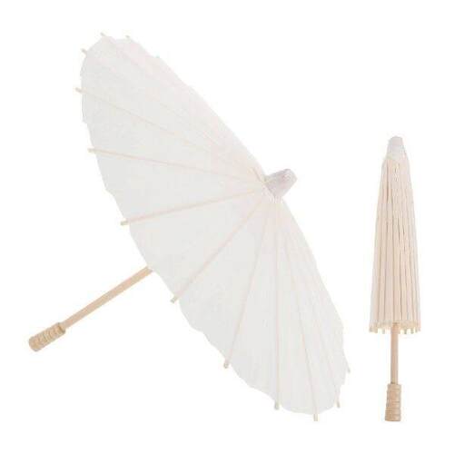 2 Pcs Oiled Umbrella White 30cm DIY Decor Photo Handicraft