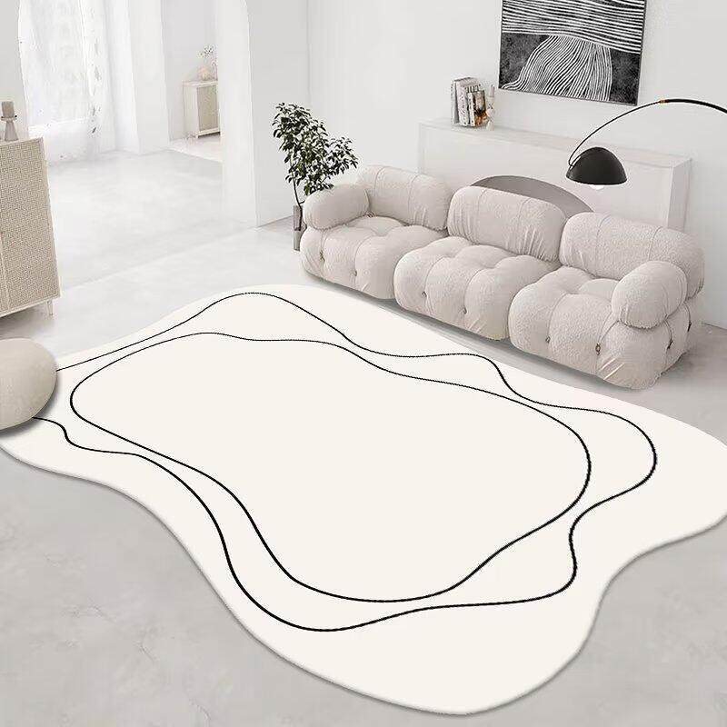 椭圆形可擦洗pvc地垫客厅茶几卧室不规则皮革地毯异形免洗pu防水