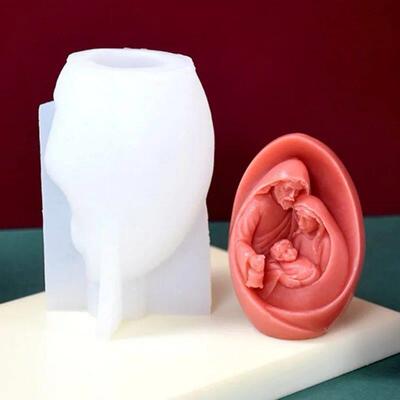 Family Silicone Candle mold 3D tatue Plater rein craft Cati