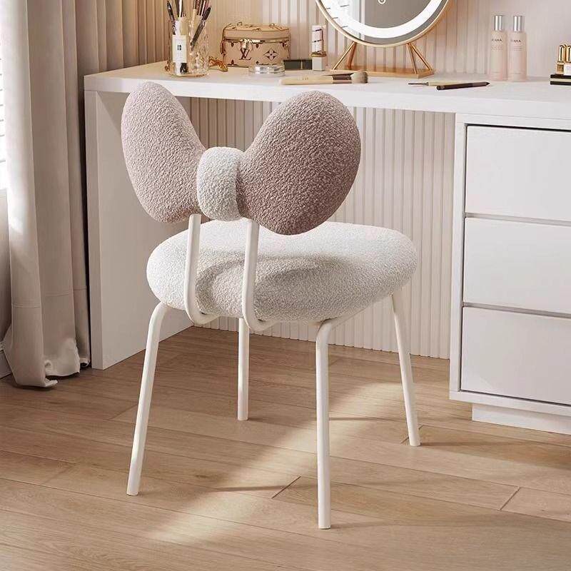 化妆椅女生卧室轻奢网红高级感美甲公主梳妆台靠背可旋转椅子凳子