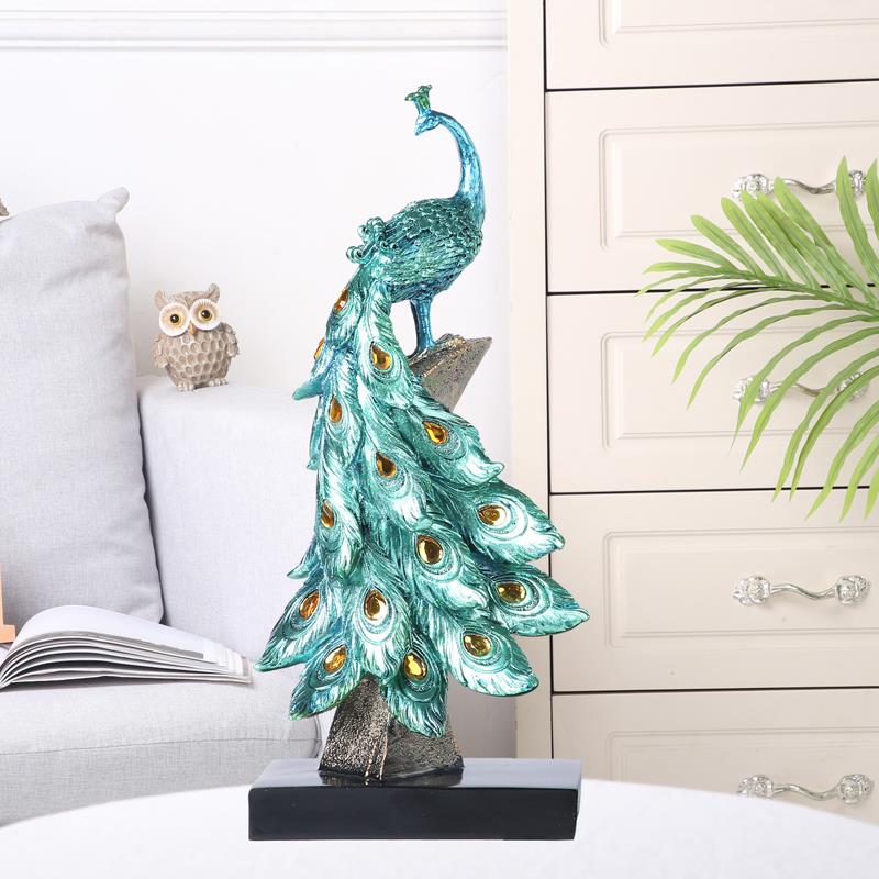 高档意品情侣孔雀树脂家居装饰件欧式客厅电视柜橱柜摆酒柜结婚创