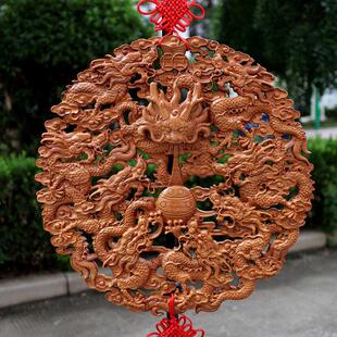 桃木九龙献瑞九龙戏珠九龙壁挂件摆件木雕玄关客厅店铺开业新居