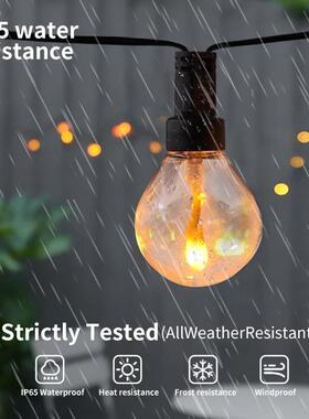 LED太阳能G40火焰泡泡灯串室内户外防水火焰灯串露营氛围装饰灯串