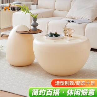 轻奢简约网红奶油风猫爪茶几现代简约客厅创意卧茶几小户型边几