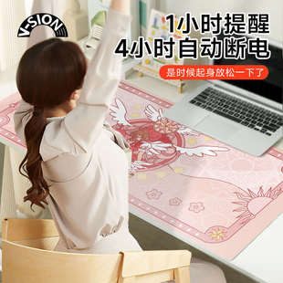 SION 美少女战士加热鼠标垫超大发热暖桌垫办公室垫子桌面电脑