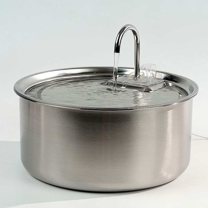 7L不锈钢狗狗宠物饮水机可视窗循环出水可换滤芯自动大猫咪饮水器